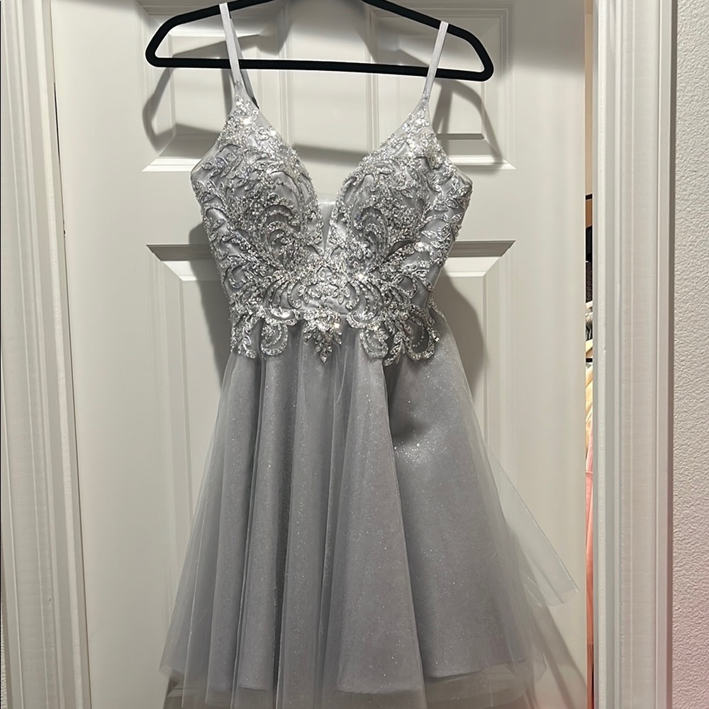 Silver Embellished Dress